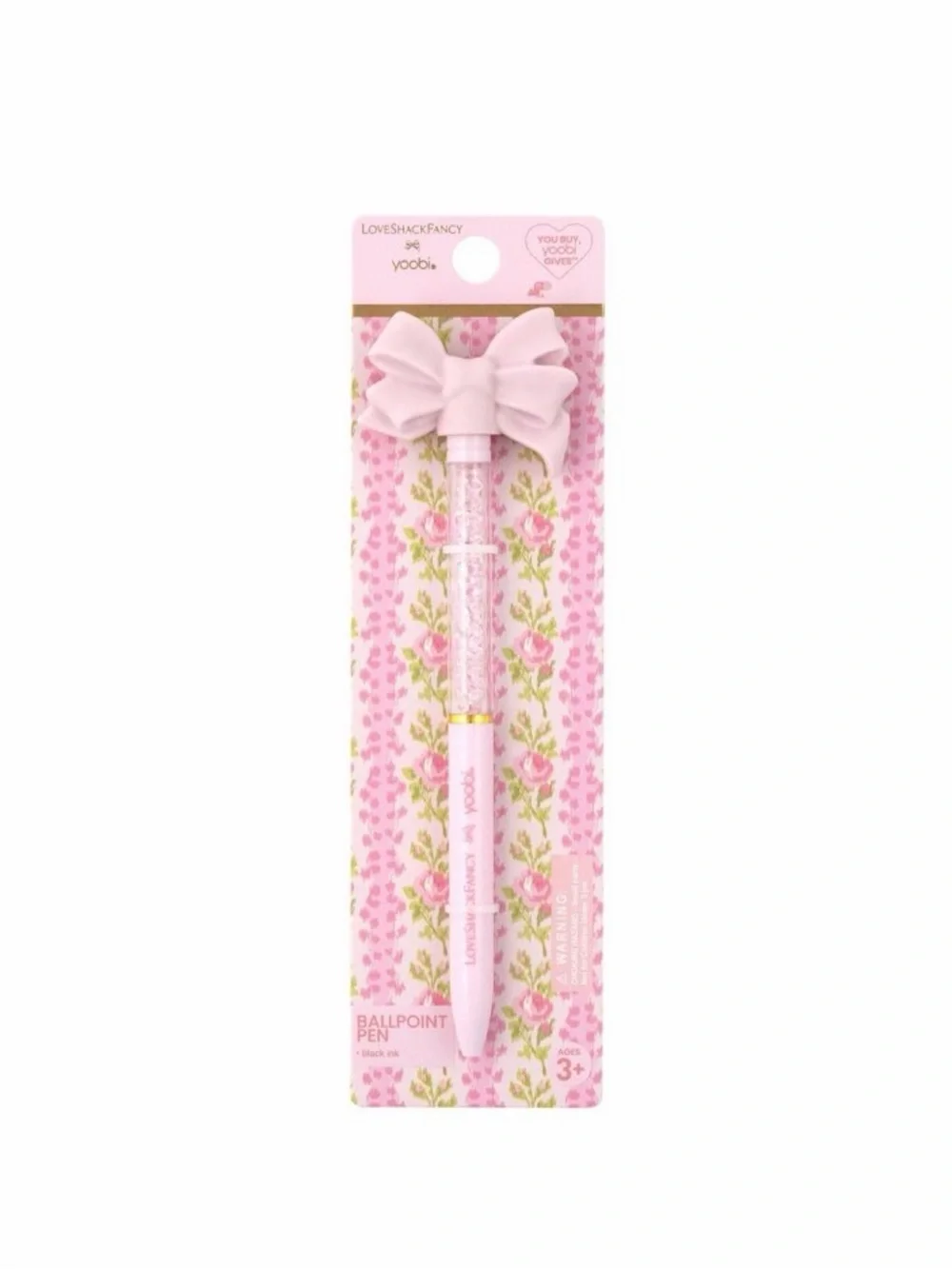 New lot of 2 LoveShackFancy x Target yoobi Ballpoint Bow Pen Set Pink & Blue